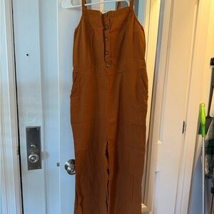 Old Navy Rust Button-Front Jumpsuit